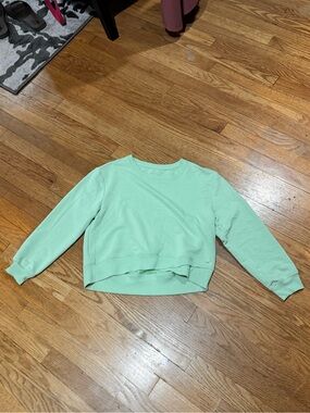 Freely Women's Mint Crewneck Sweatshirt - Casual Pullover Cropped Long Sleeve L